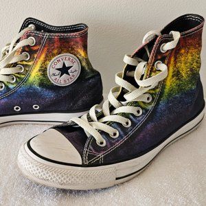 Converse CTAS All Star Hi Pride Rainbow Shoes White Men's size 8